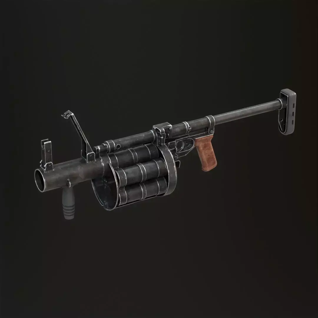 RG-6 grenade launcher dwarf Low-poly 3D model
