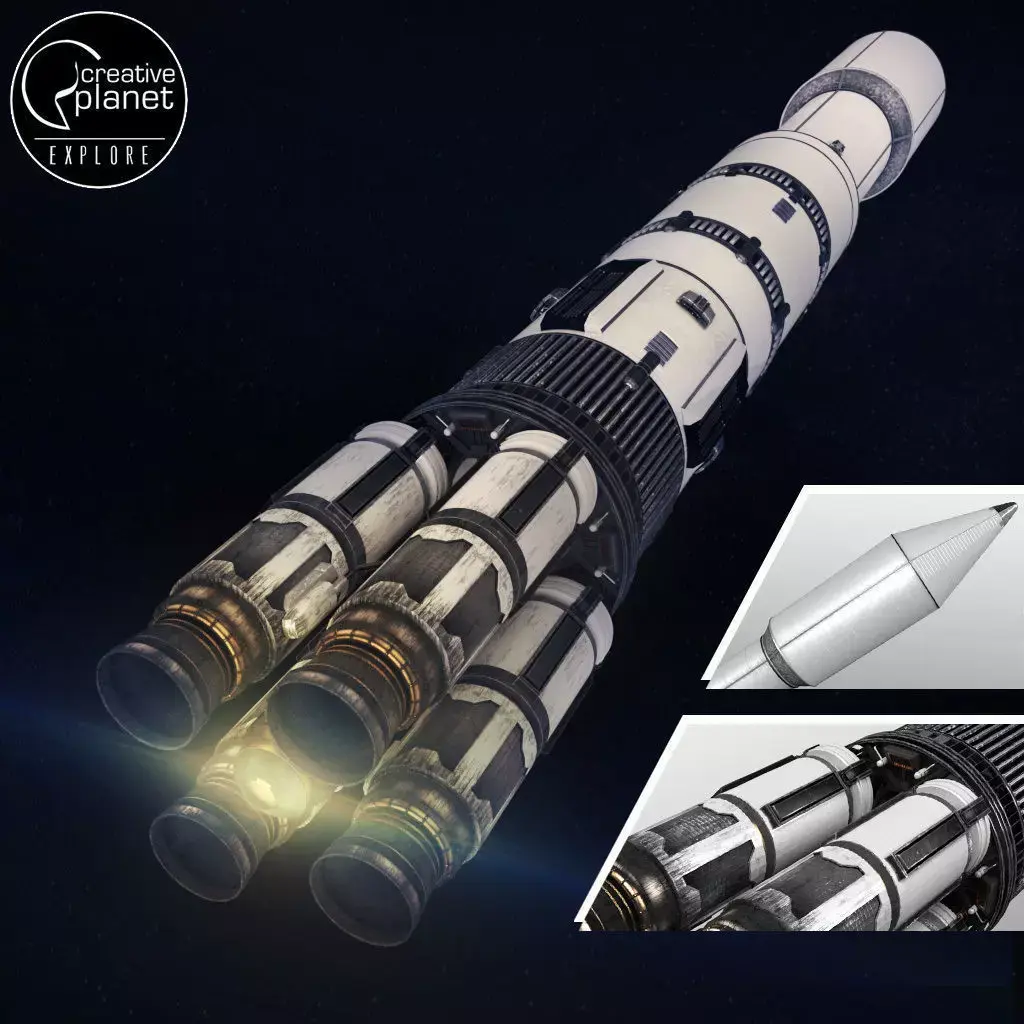 Space sci-fi rocket ship 3D model