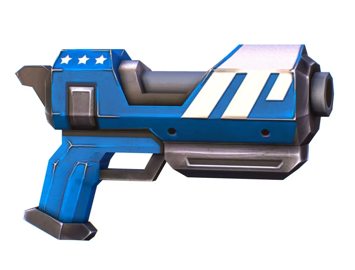 LowPoly Sci-Fi Cartoon Pistol Gun Low-poly 3D model 2