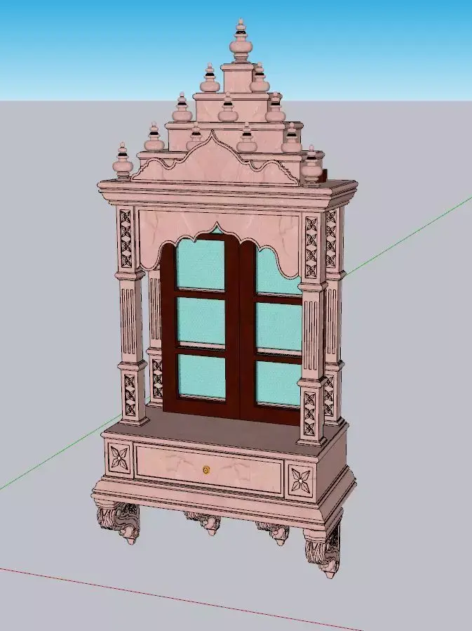 indian stone jharokha window 3D model