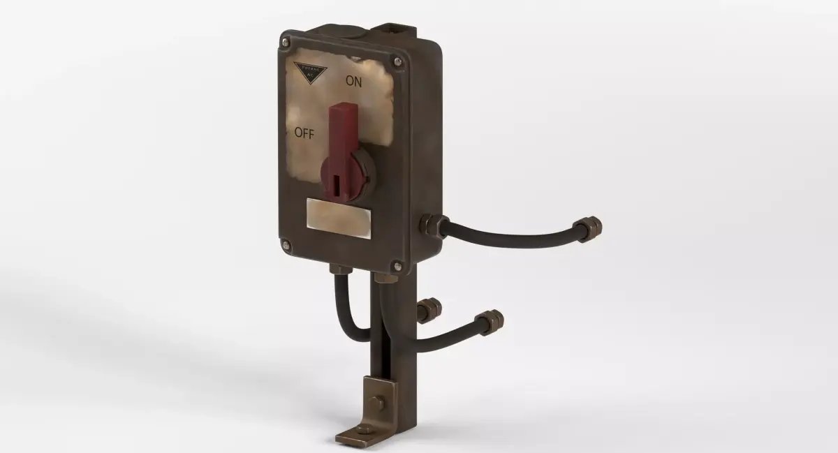 Industrial Power Switch Low-poly 3D model order