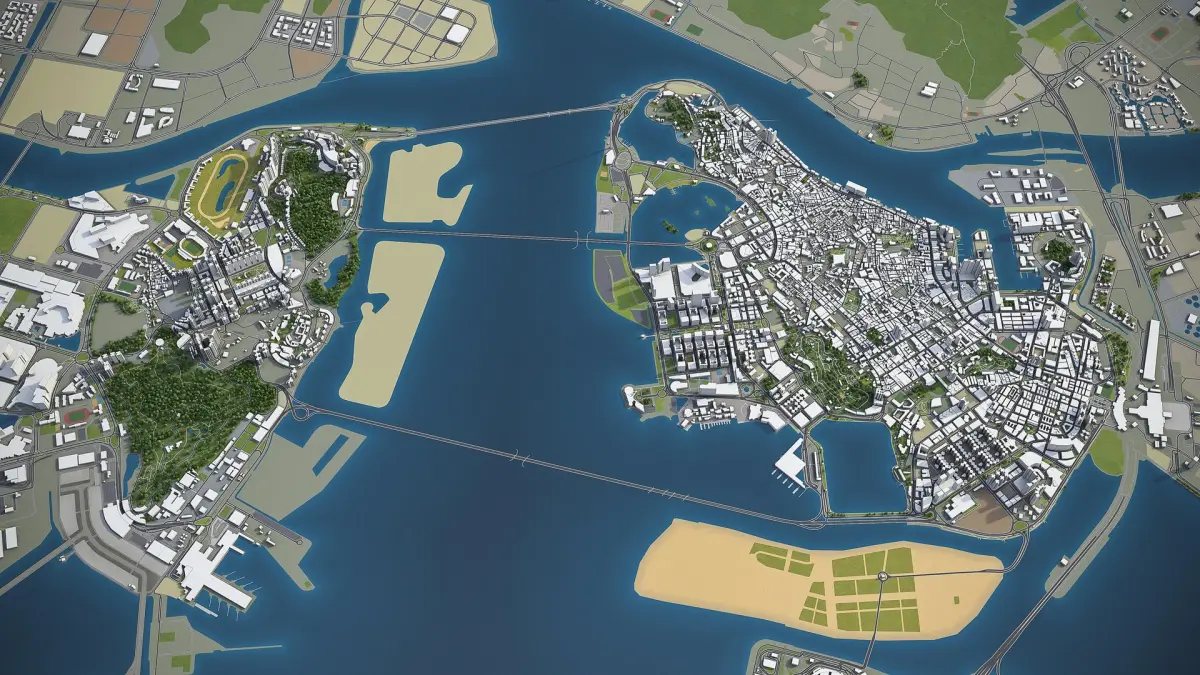 Macau - city and surroundings 3D model