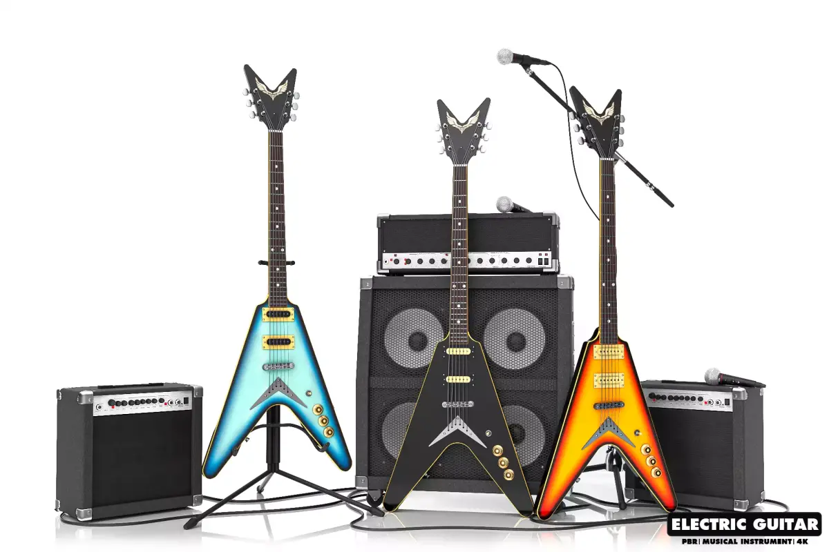 Electric Guitar Part 6 Low-poly 3D model