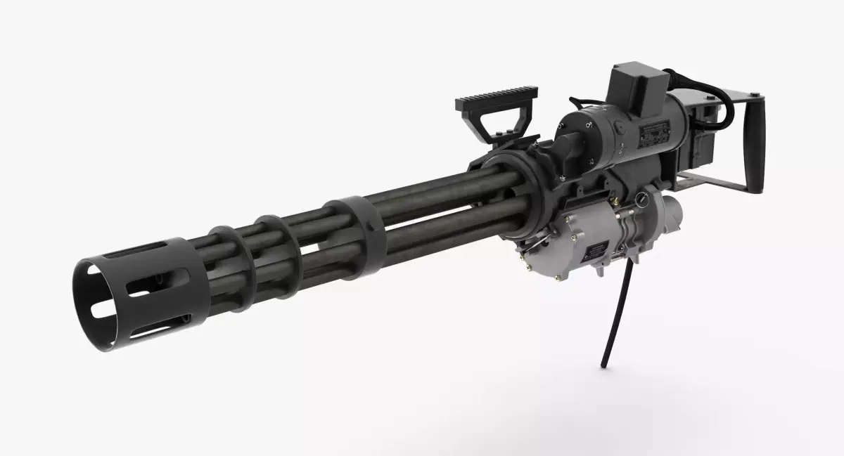M134 Minigun Clean Low-poly 3D model