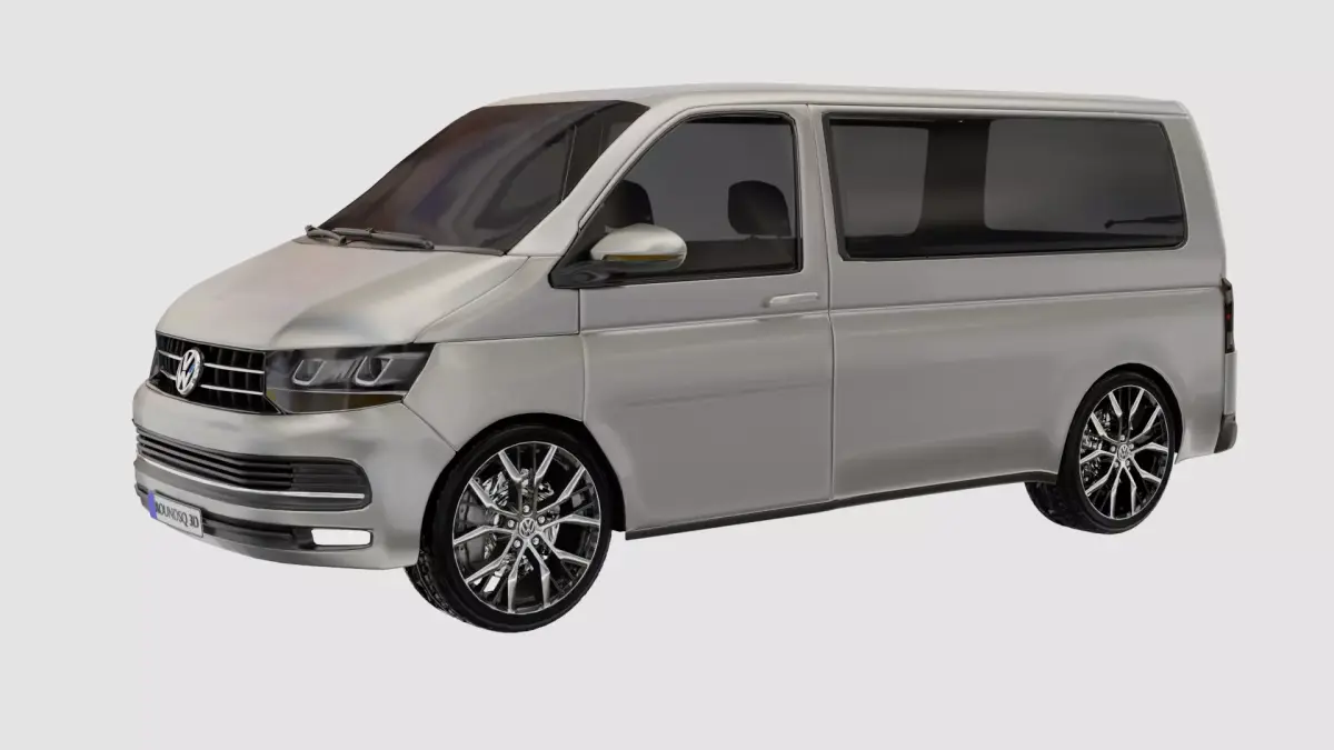 Volkswagen Transporter T6 Low-poly 3D model