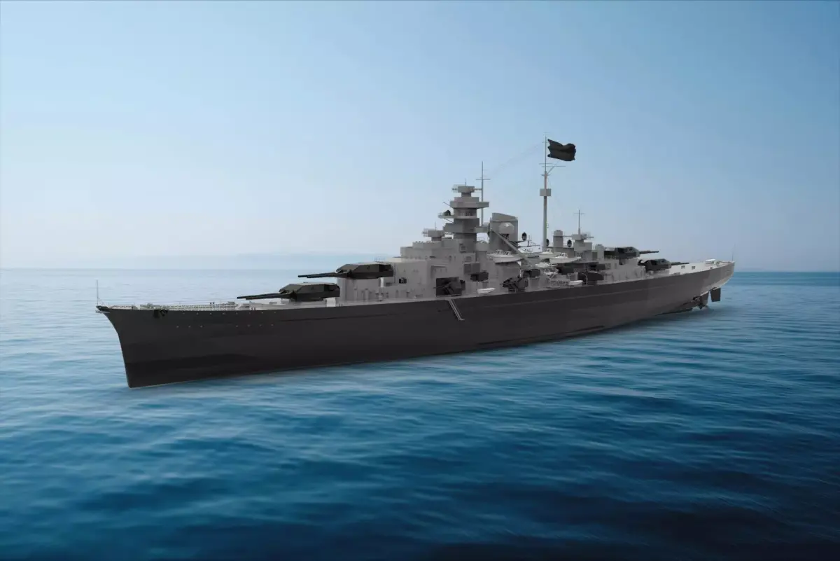 German battleship Bismarck 3D model