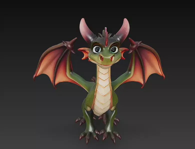 Dragon Realistic 3D Model Basic - Low Poly Realistic Low-poly 3D model 5