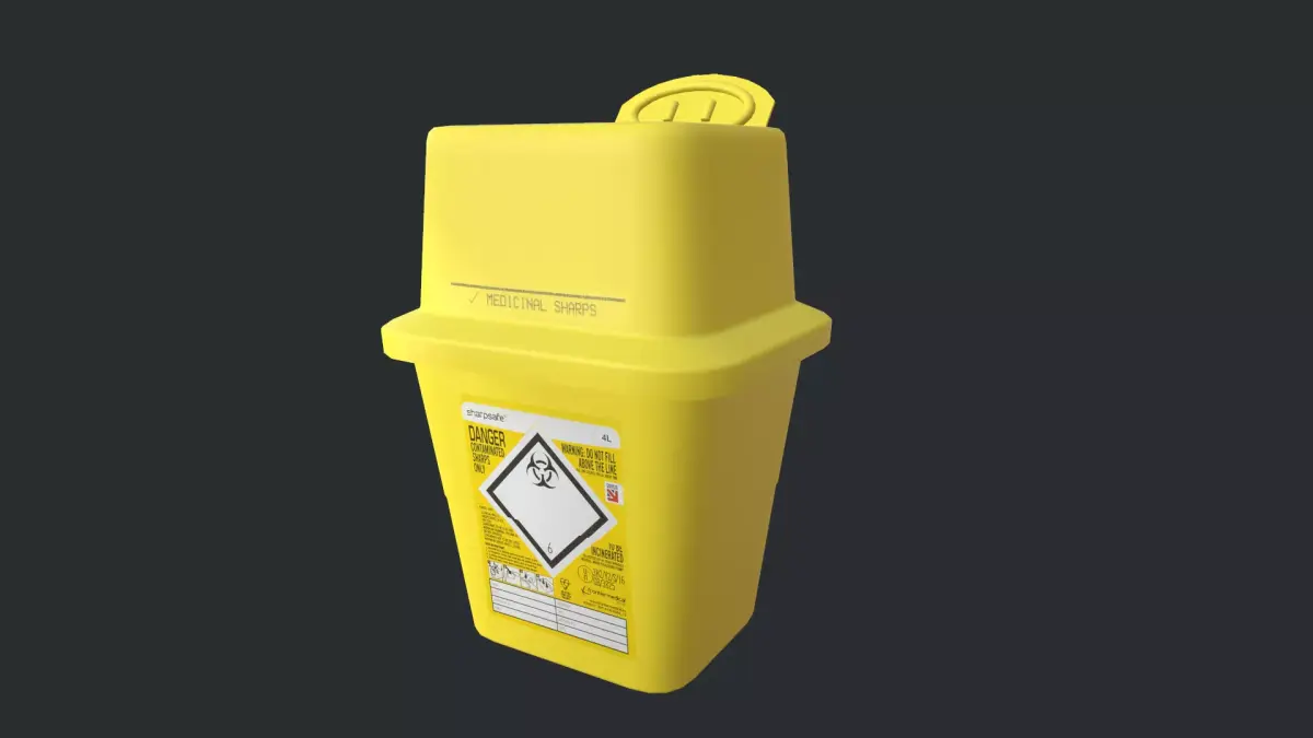 Sharps bin Low-poly 3D model