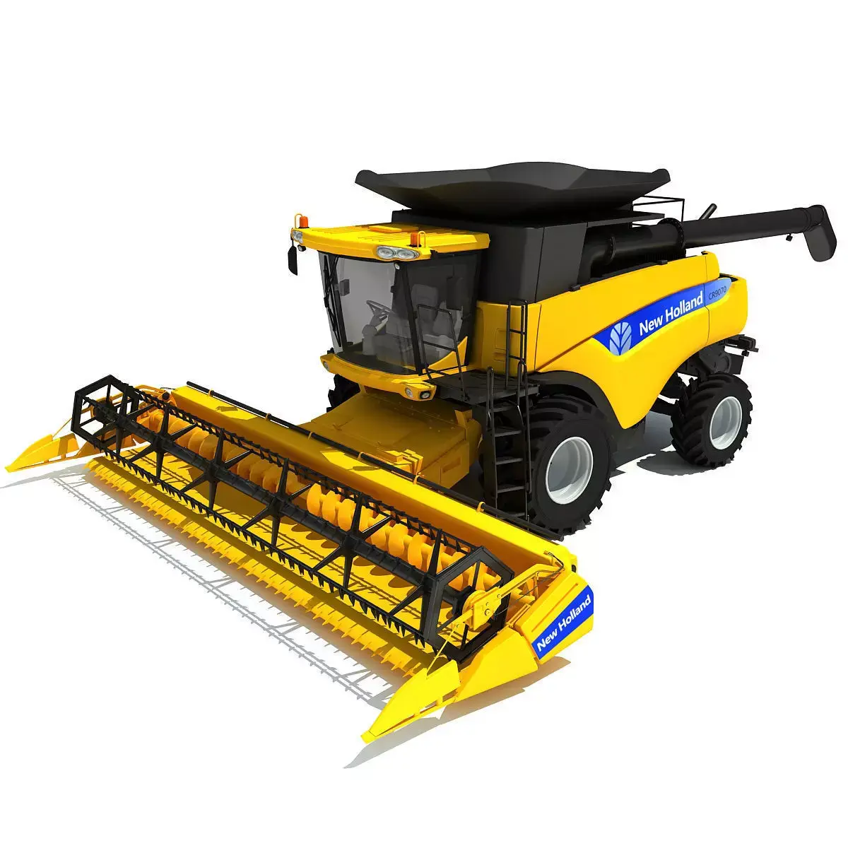 Yellow New Holland Combine 3D model