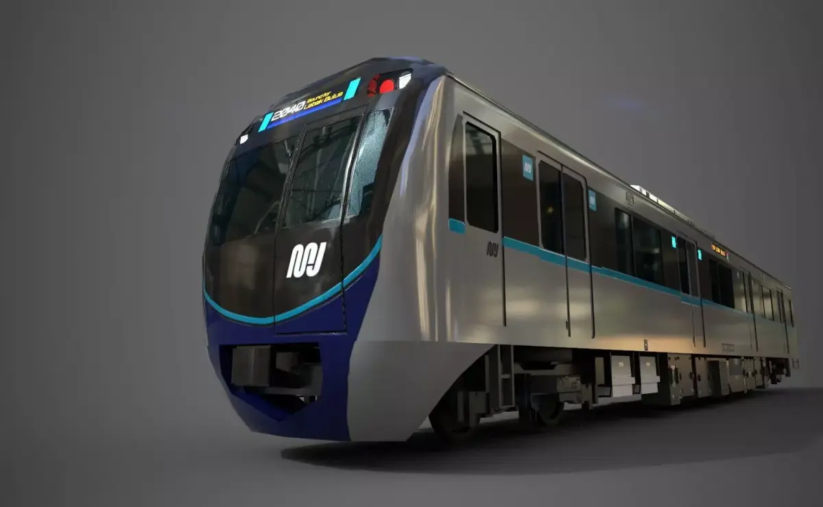 MRT Jakarta Train 3D Model AR VR Games Ready Low-poly 3D model