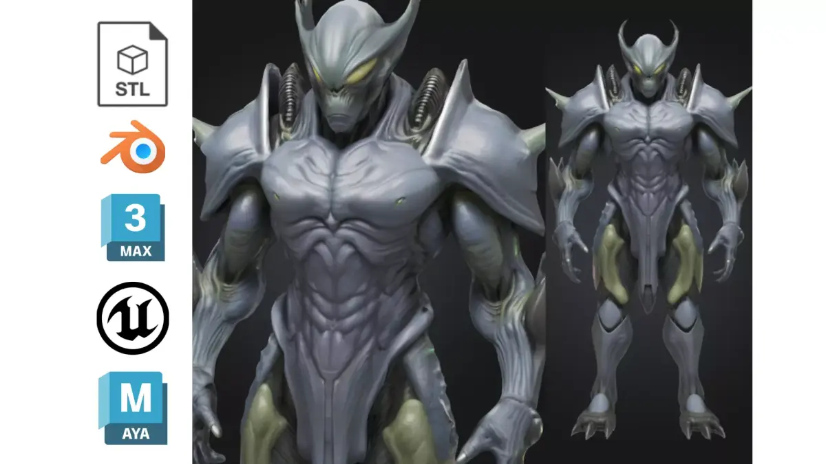 Alien Creature Sci Fi Futuristic Low-poly 3D model