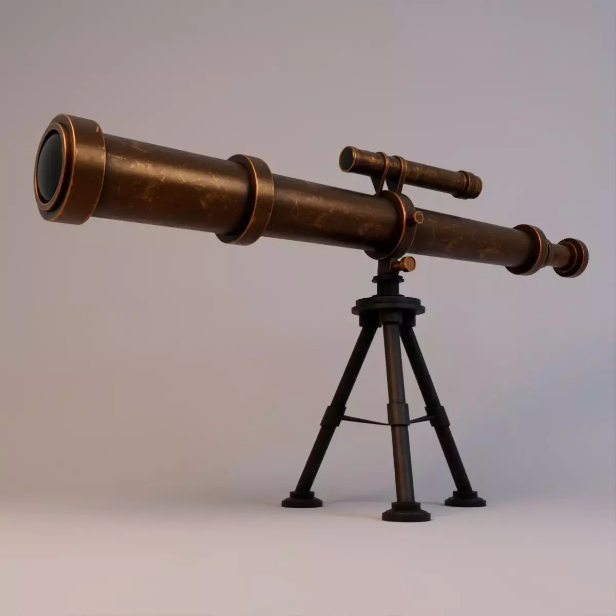 Realistic Astronomical Telescope Low-poly 3D model