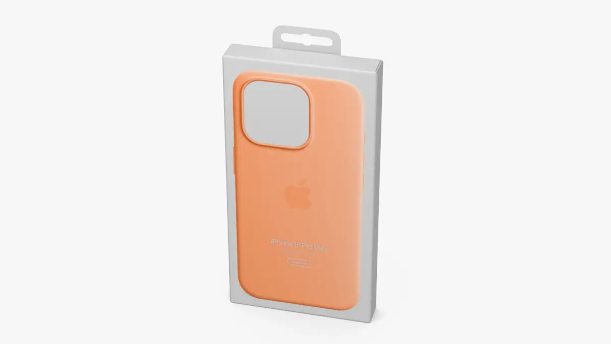 Apple iPhone 15 Silicone Case Peach Packaging 3D model