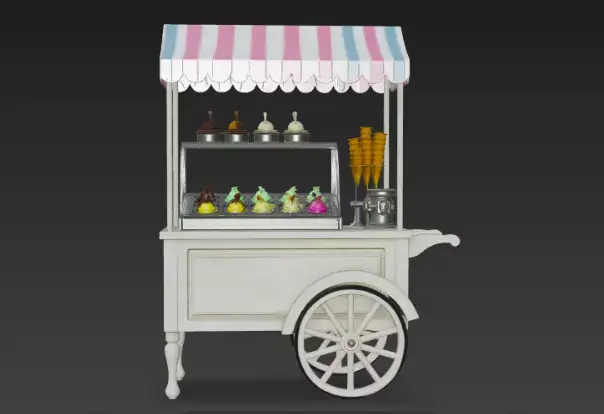 Ice Cream Cart 3D Model 3D model