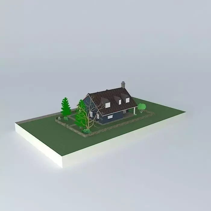 House with porch  Free 3D model