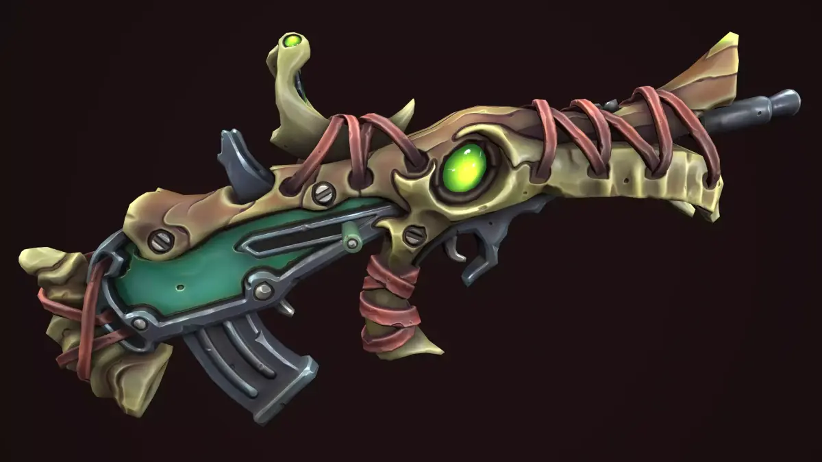 Desert assault rifle Low-poly 3D model