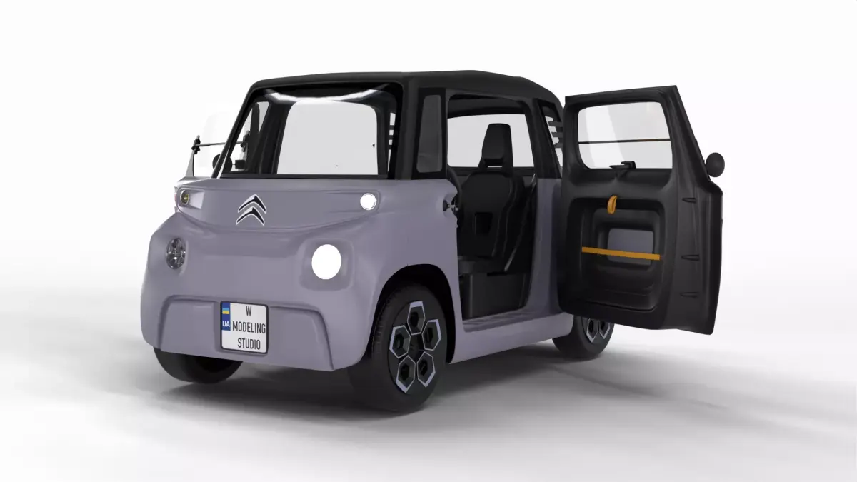 Citroen Ami 2020 3d model HQ interior 3D model