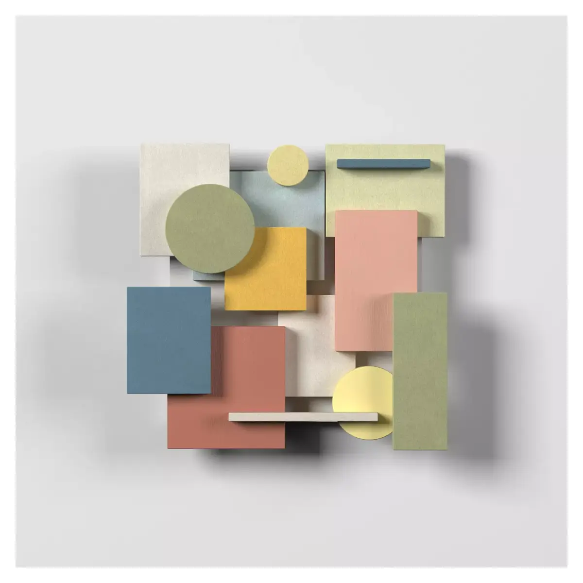Wall Colored shapes Decoration - 30x30 - Collection - Part 4 3D model