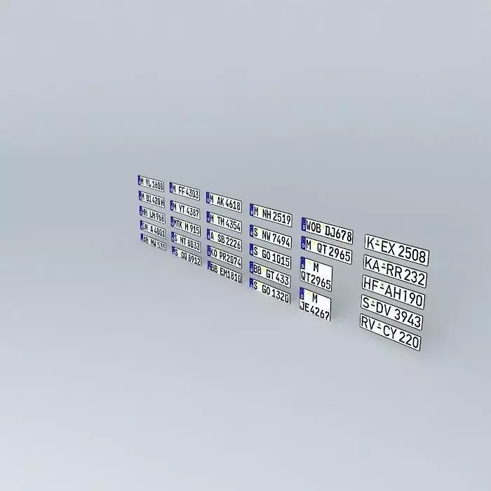 Deutsch license plates Free 3D model