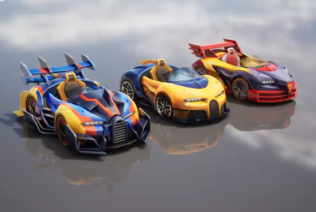 Hand-drawn Cartoon Racing Game Supercar Sports Car Modified car 3D model
