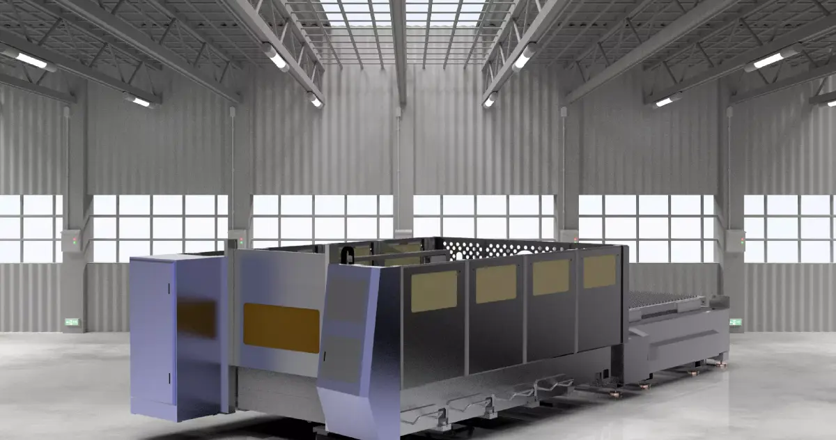 Large laser cutting machine 3D model