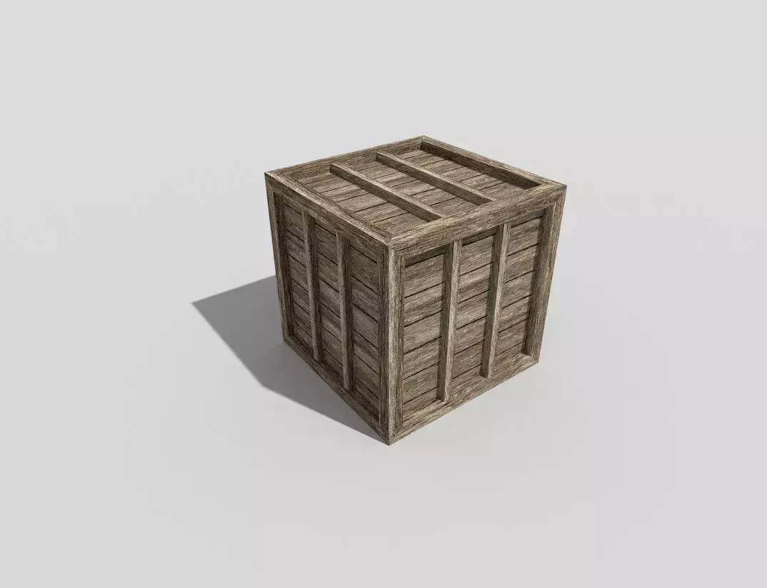 low poly wooden crate Low-poly 3D model purchase