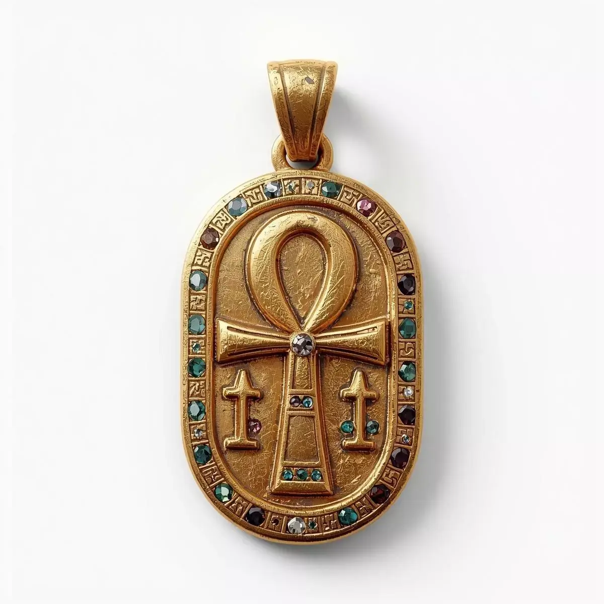 Ancient Egyptian Ankh Achievement Medal 3D Prop Analysis Low-poly 3D model