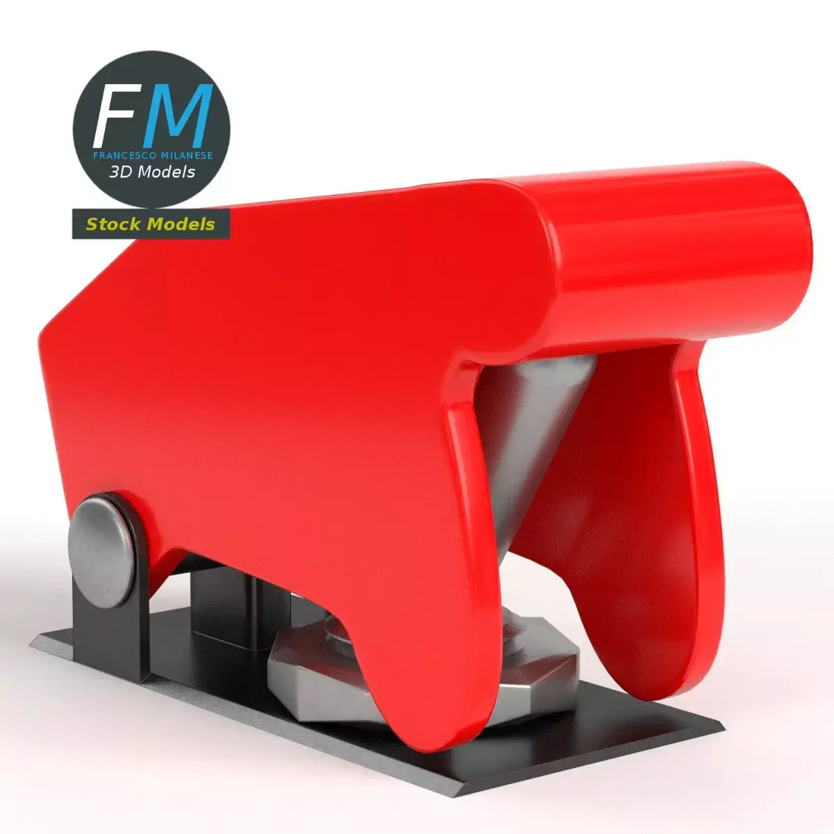 Toggle switch with guard 3D model