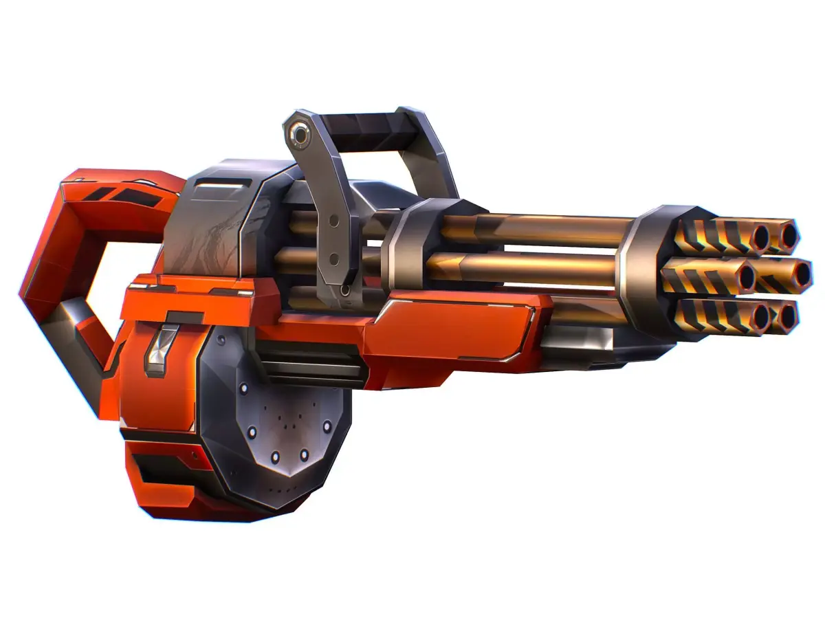 LowPoly Sci-Fi Assault Heavy Machne Gun Low-poly 3D model