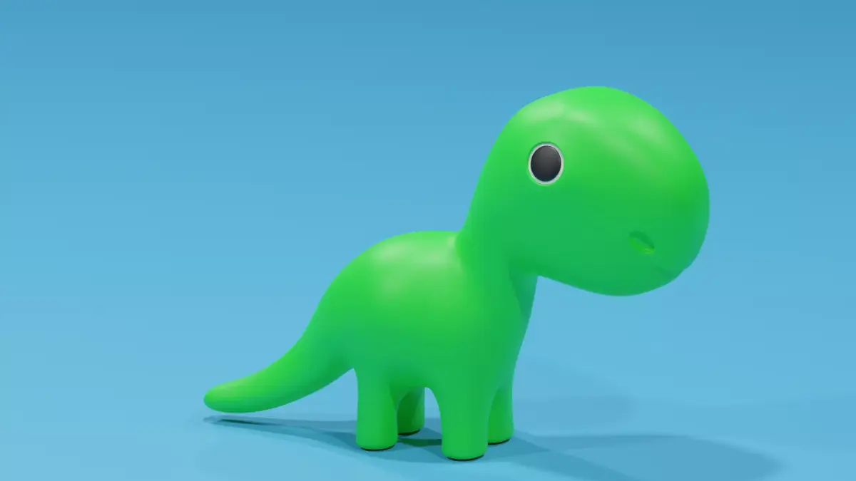 Cartoon Cute Dinosaur Toy Low-poly 3D model