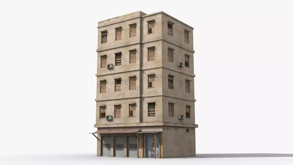 Arab Middle East Building x18 Low-poly 3D model