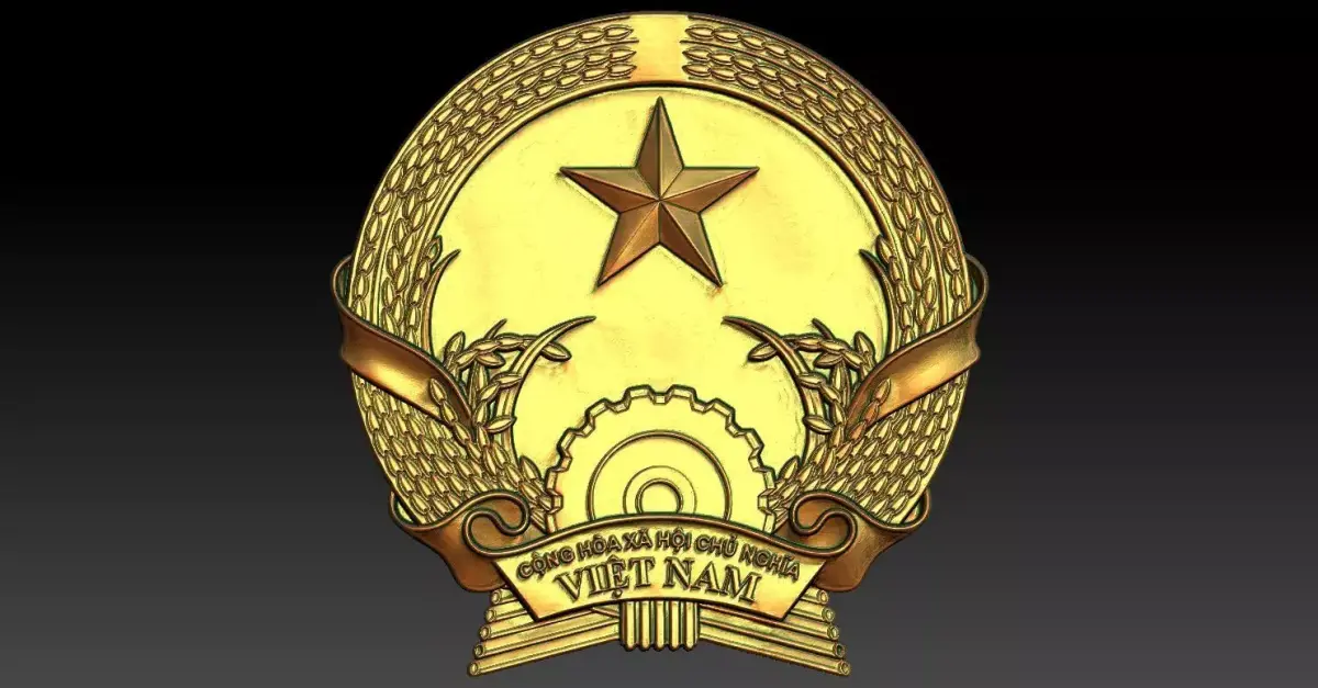 1 Vietnam national emblem CNC Relief Model 3D print model purchase