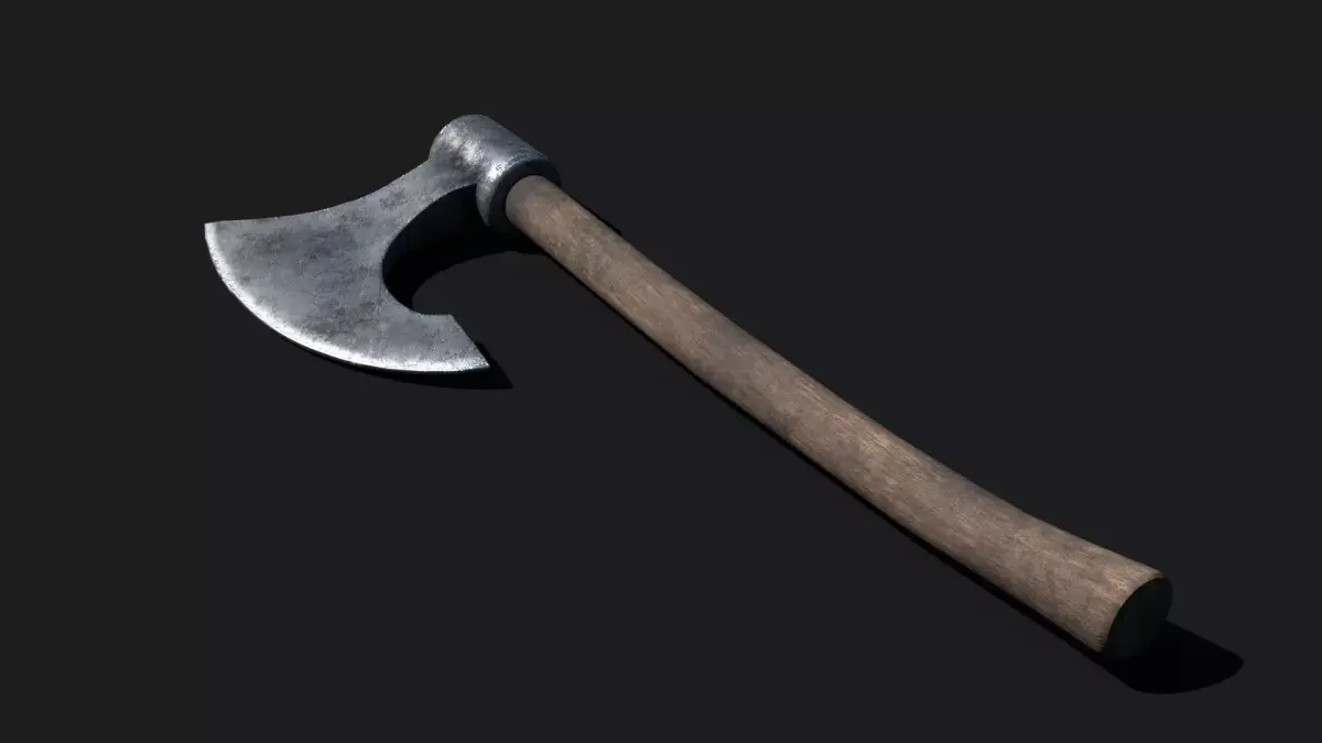 3D Medieval Versatile Battle Axe GameReady PBR Weapon Low-poly 3D model