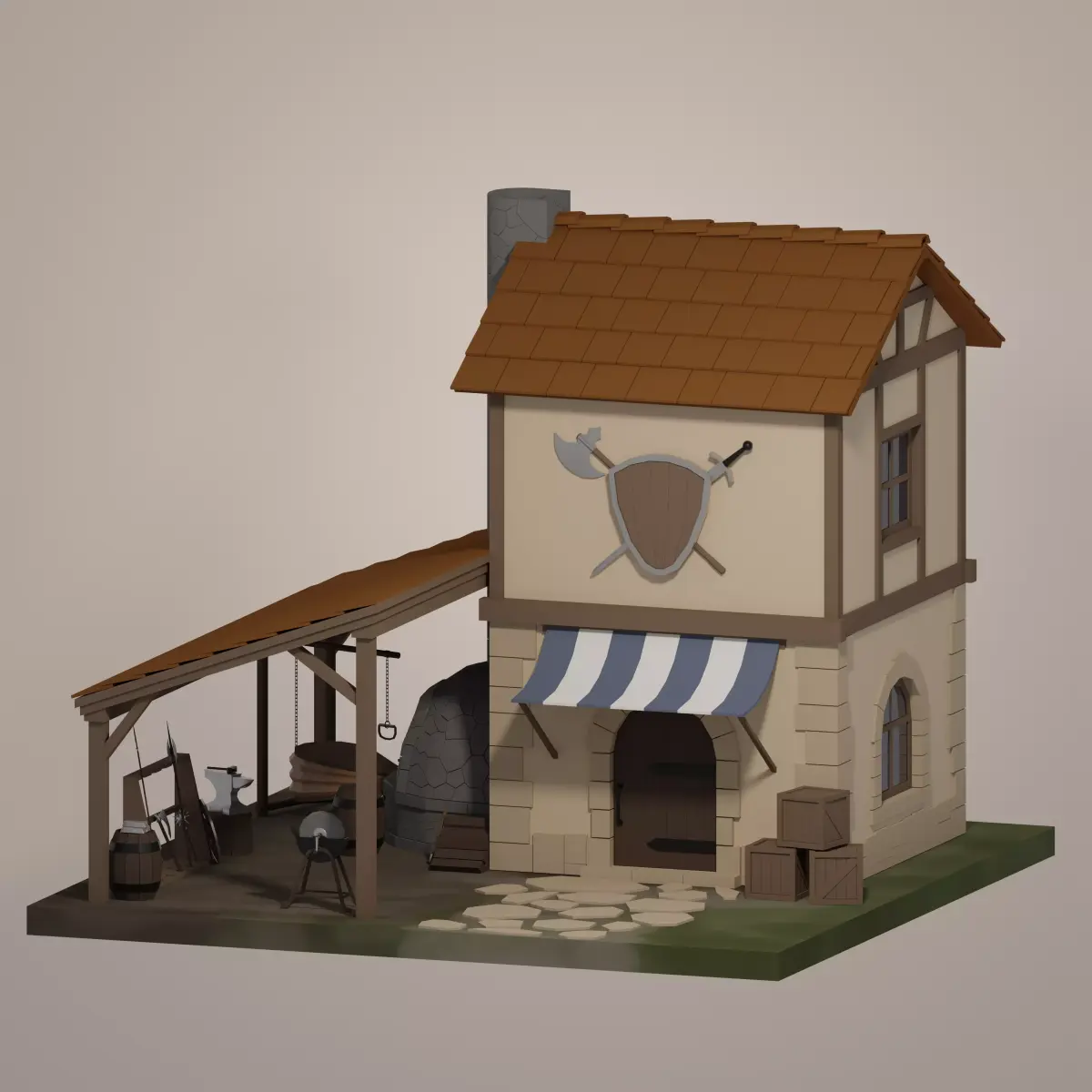 Forge Low-poly 3D model