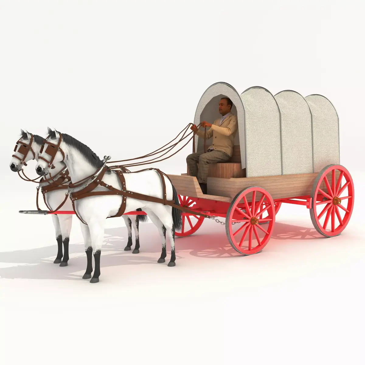 Covered Wagon 2 - 4K 3D model