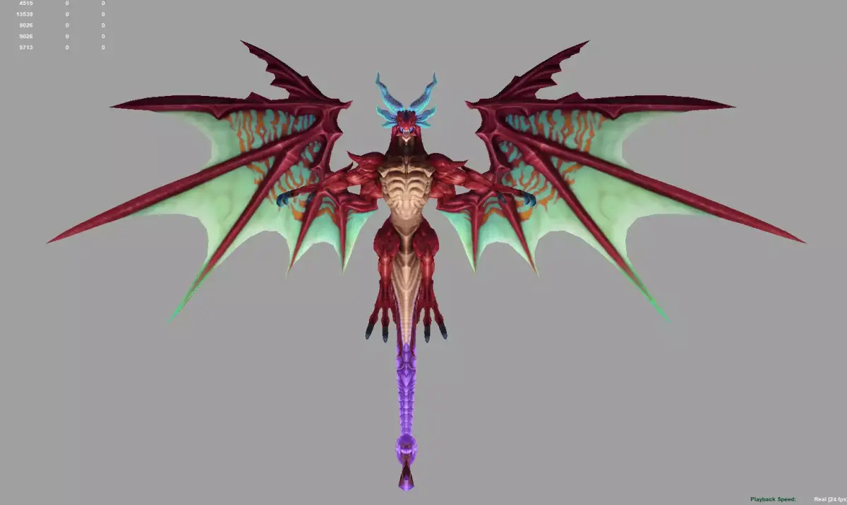 dragon red Low-poly 3D model