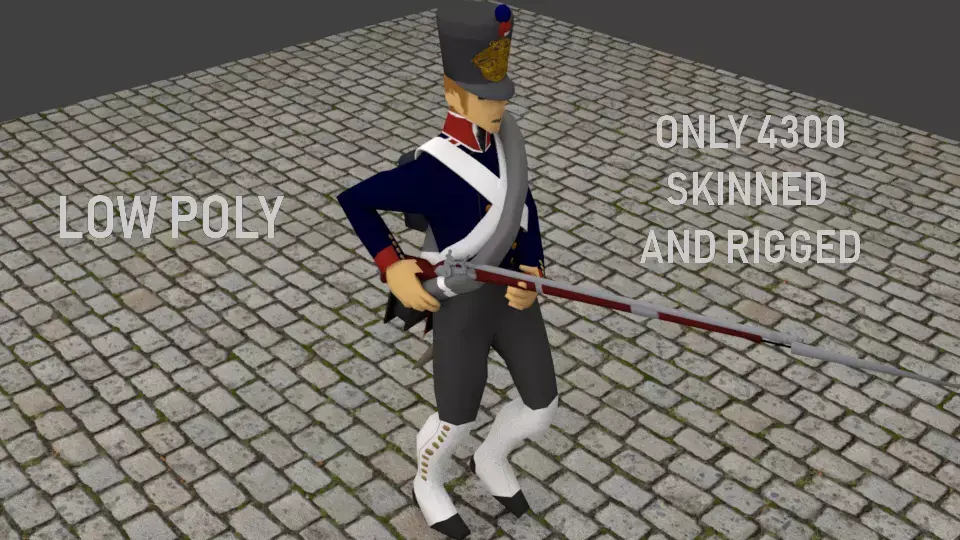 Russian Musketeer Napoleon Era 1812 Low-poly 3D model