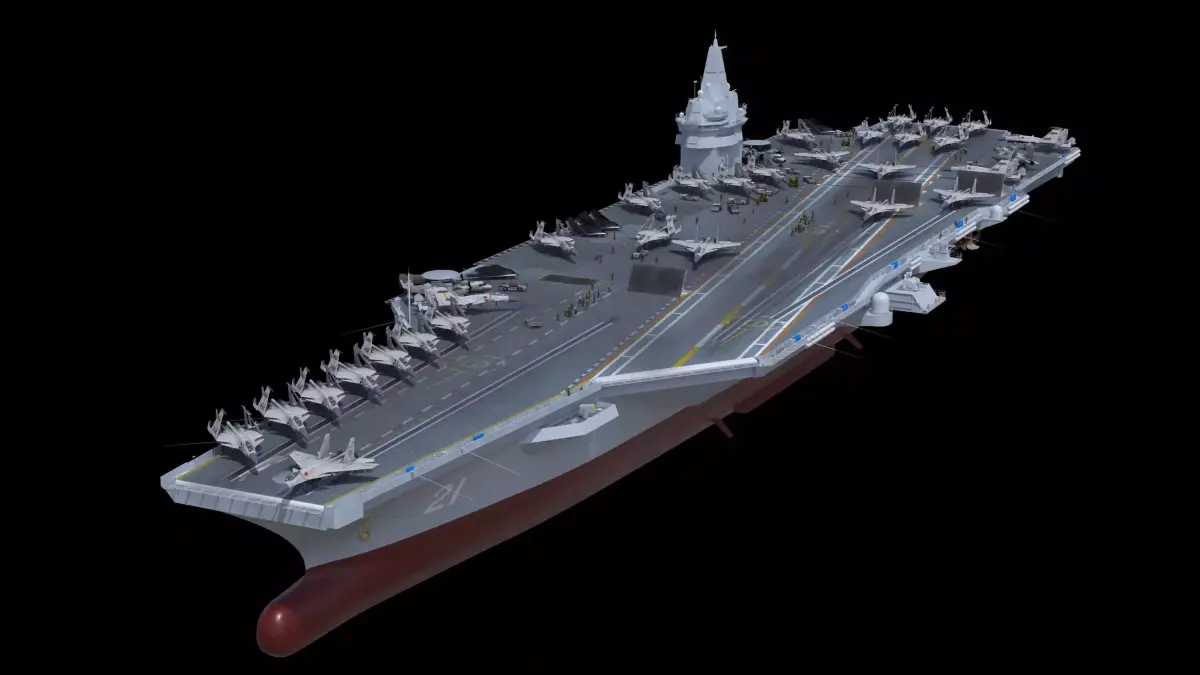 Next-generation nuclear-powered concept aircraft carrier 3D model