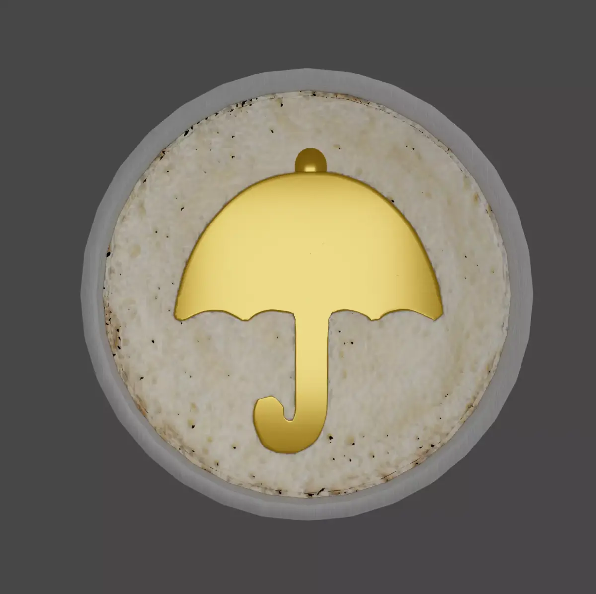 Squid game umbrella candy with golden umbrella 3D model