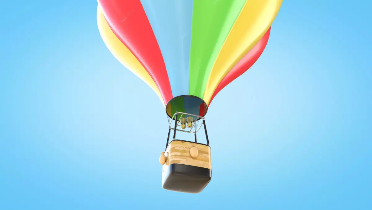 Hot Air Balloon Low-poly 3D model