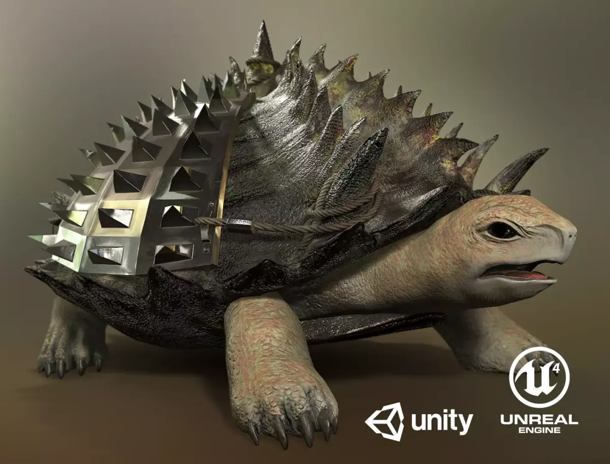 Stylized Armored tortoise - Tortashidze - Game Ready 3D model Low-poly 3D model