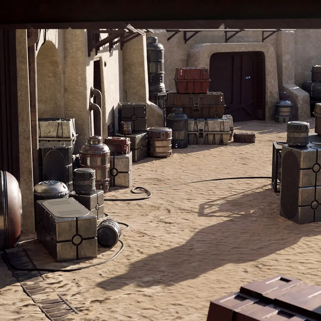 Star Wars Cargo Crates and Barrels 33 Variants - 3D Asset Kit PBR 3D model
