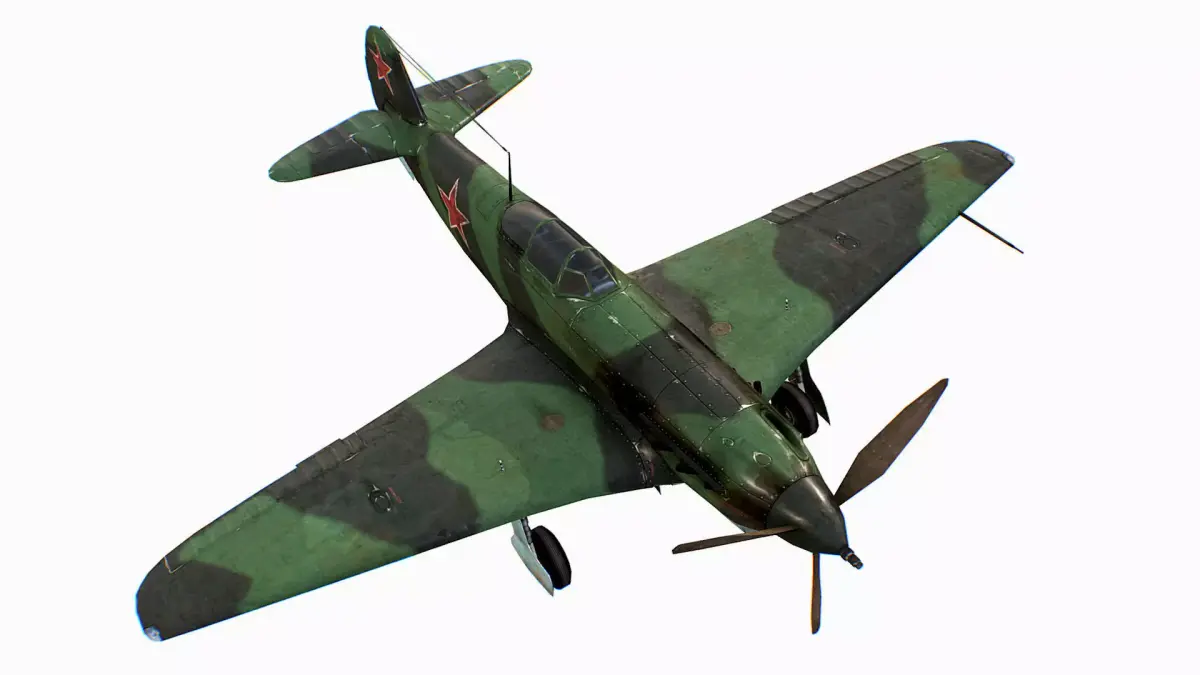 Russian Soviet fighter aircraft Yakovlev Yak-9 Low-poly 3D model