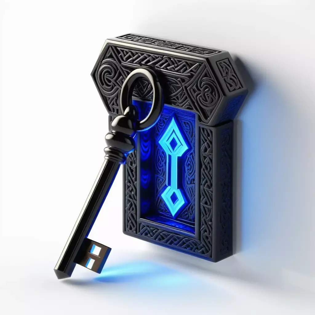 Enchanted USB Key and Keyhole 3D model