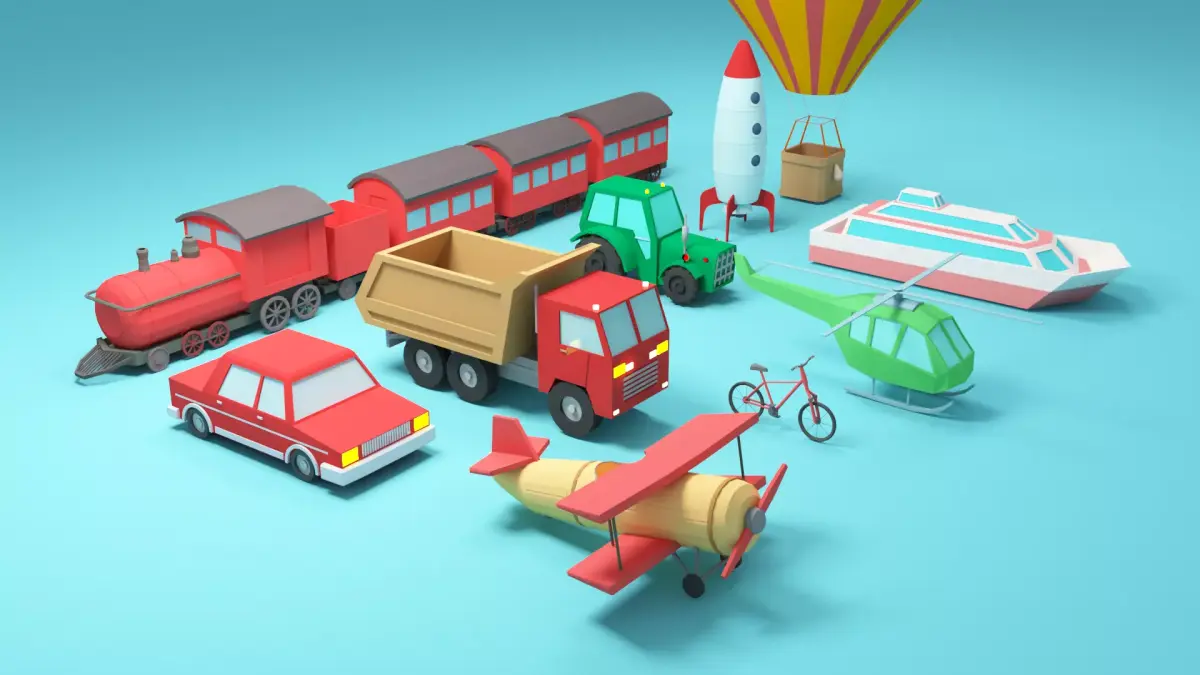 Low-poly vehicles 3d models - Cartoon cars 3D Model Pack
