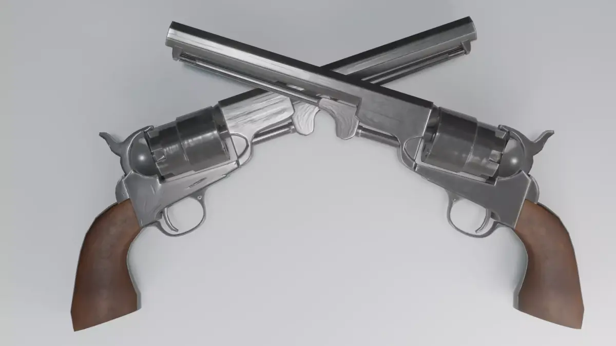 Navy Revolver Free low-poly 3D model