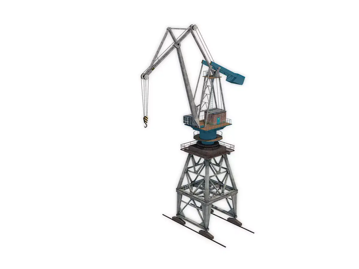 Dock crane Low-poly 3D model order