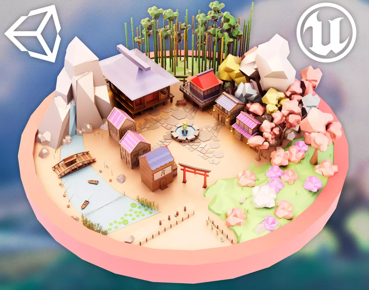 Japan Low-poly 3D model