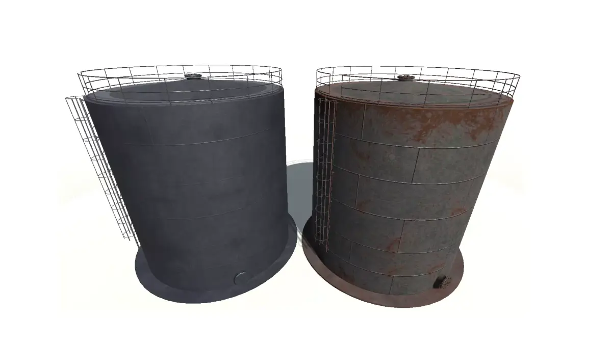 Vertical steel tank 3D model