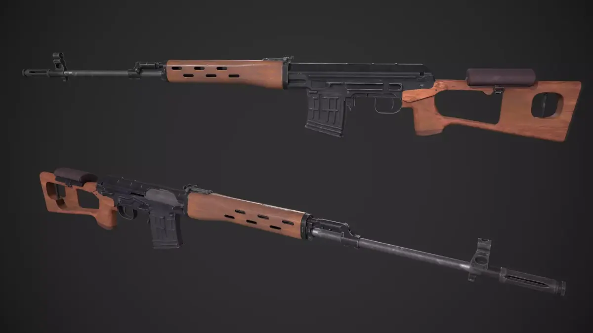 SVD Dragunov Sniper Rifle Low-poly 3D model